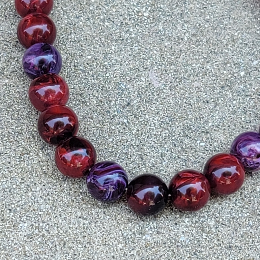 Vtg Acrylic Multicolor Large Beaded Choker Necklace - Picture 3 of 5